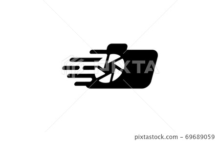 speed or fast  or quick shutter lens camera photography logo design 69689059