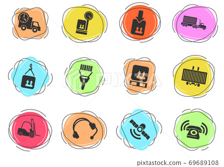 Logistics Icon Set Logistics Icon Set 69689108