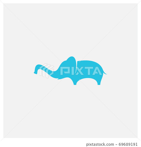 elephant kid flat minimalist logo design - Stock Illustration [69689191 ...