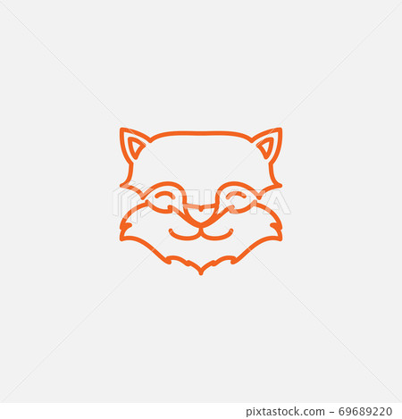 cute line fox head face logo design 69689220