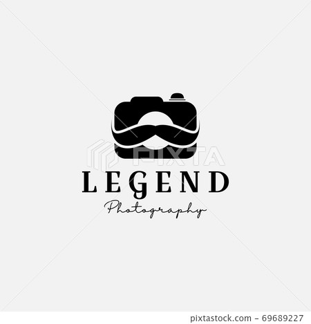 camera or movie with mustache logo design photography 69689227