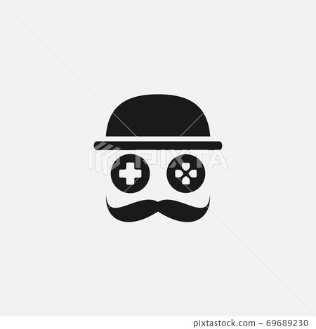 man Movie sunglasses with  mustache and hat logo design 69689230