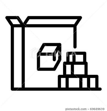 Sugar box icon, outline style 69689639