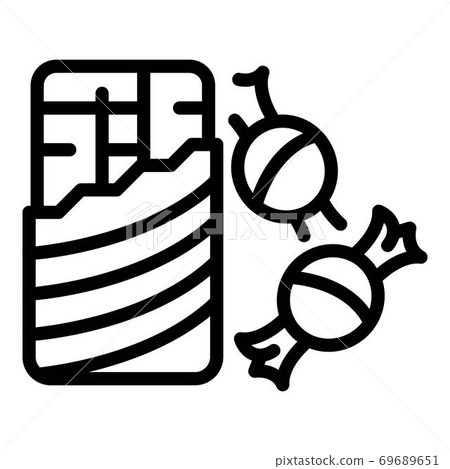 Chocolate bar bonbon icon, outline style 69689651