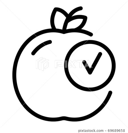 Approved apple icon, outline style Approved apple icon, outline style 69689658