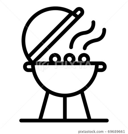 Bbq equipment icon, outline style Bbq equipment icon, outline style 69689661