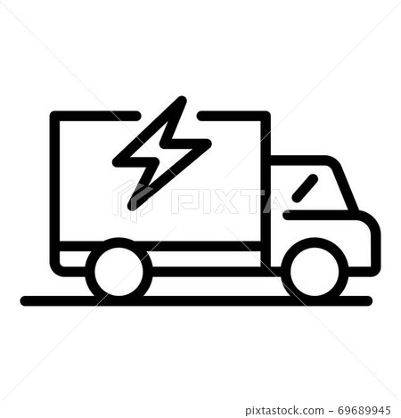 Electric truck icon, outline style Electric truck icon, outline style 69689945