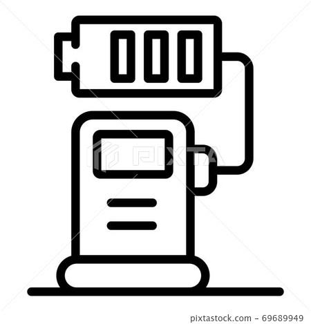 Station charging battery icon, outline style Station charging battery icon, outline style 69689949
