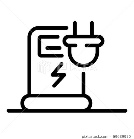Electrical refueling station icon, outline style 69689950