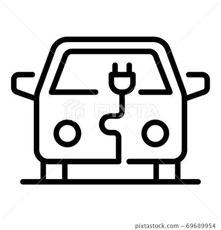 City electric car icon, outline style City electric car icon, outline style 69689954