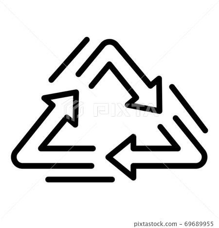 Recycle triangle icon, outline style Recycle triangle icon, outline style 69689955