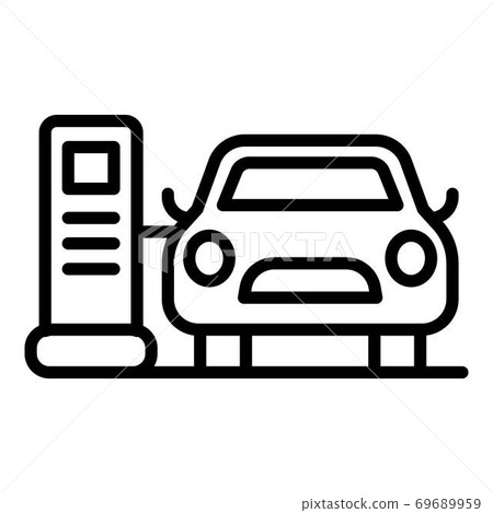 Car electrical refueling icon, outline style Car electrical refueling icon, outline style 69689959