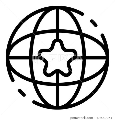Star global mission icon, outline style 69689964