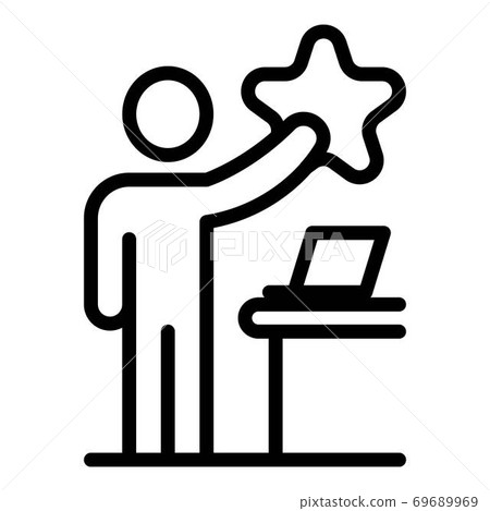 Student achieve star mission icon, outline style Student achieve star mission icon, outline style 69689969