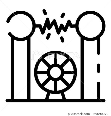 Electric discharge tower icon, outline style 69690079