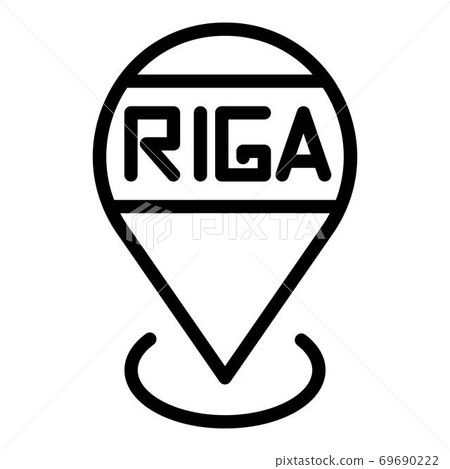 Riga location icon, outline style Riga location icon, outline style 69690222