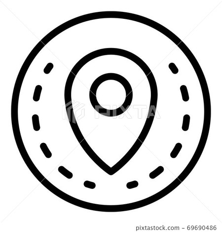 Circle location pin icon, outline style Circle location pin icon, outline style 69690486