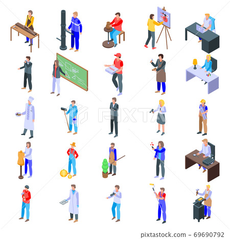Artisan icons set, isometric style 69690792