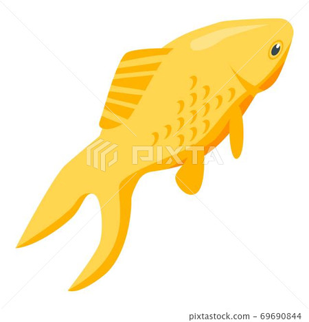 Gold fish icon, isometric style 69690844