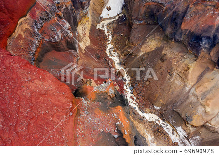 Colorful Dangerous Canyon on Kamchatka Colorful Dangerous Canyon on Kamchatka 69690978