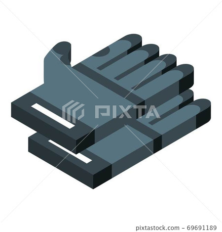 Hiking gloves icon, isometric style Hiking gloves icon, isometric style 69691189