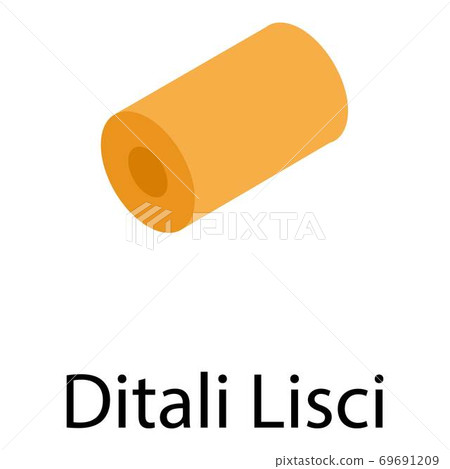 Ditali lisci pasta icon, isometric style Ditali lisci pasta icon, isometric style 69691209