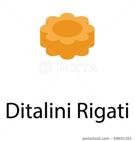 Ditalini rigati pasta icon, isometric style Ditalini rigati pasta icon, isometric style 69691261
