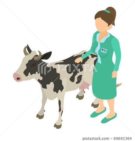 Veterinary assistance icon, isometric style Veterinary assistance icon, isometric style 69691364