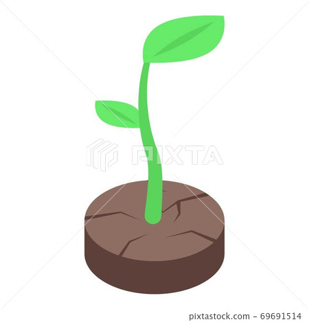 Plant crack ground icon, isometric style Plant crack ground icon, isometric style 69691514