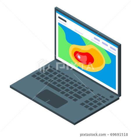 Laptop tornado observation icon, isometric style Laptop tornado observation icon, isometric style 69691518
