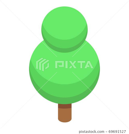 Round tree icon, isometric style Round tree icon, isometric style 69691527