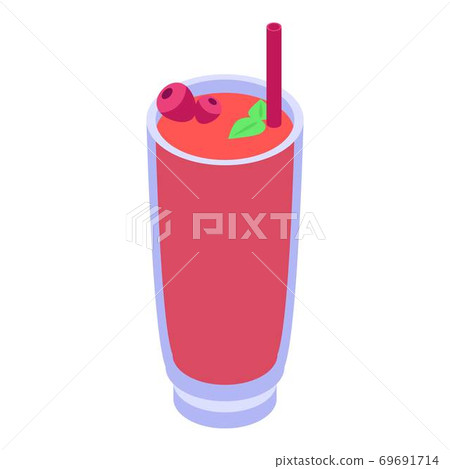 Red smoothie icon, isometric style 69691714