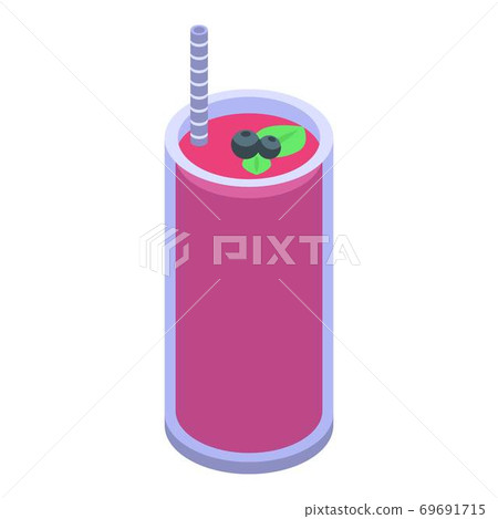 Mix berry smoothie icon, isometric style Mix berry smoothie icon, isometric style 69691715