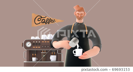 Coffee shop 3D illustartion Coffee shop 3D illustartion 69693153