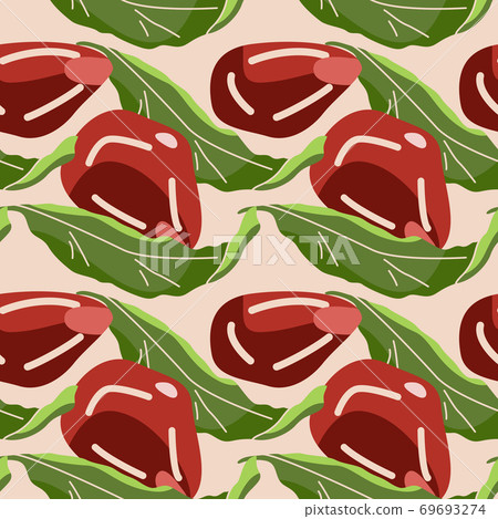 Pomegranate seeds seamless pattern on beige backdrop stock vector illustration Pomegranate seeds seamless pattern on beige backdrop stock vector illustration 69693274