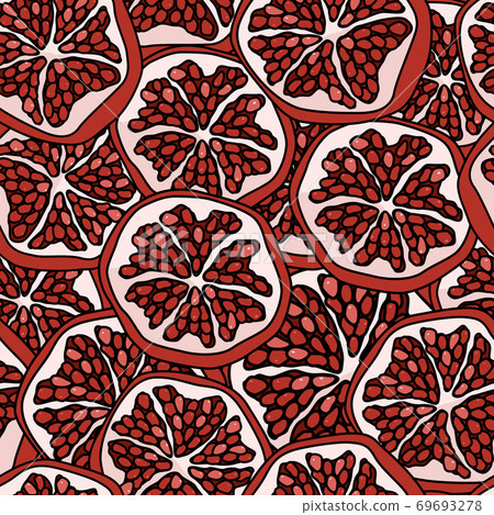Pomegranate seamless pattern on transparent backdrop stock vector illustration 69693278