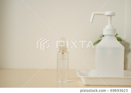 Corona measures Alcohol sterilization at the front door 69693623