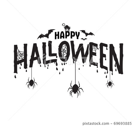 Happy Halloween typography, vector spooky text 69693885