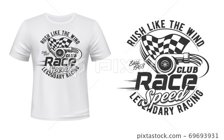 Car Racing Club T Shirt Vector Print Mockup Stock Illustration 69693931 Pixta