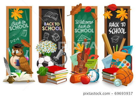 Education blackboard with back to school lettering Education blackboard with back to school lettering 69693937