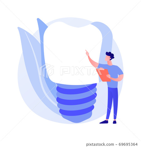 Teeth dentures implants abstract concept vector illustration. 69695364