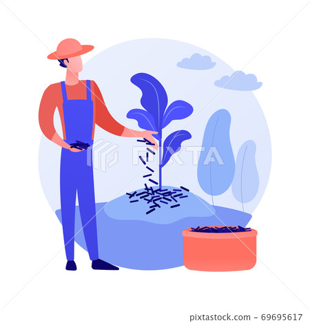 Mulching plants abstract concept vector illustration. 69695617