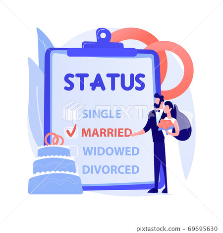 Marital status abstract concept vector illustration. 69695630