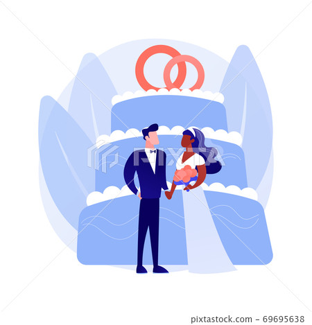 Mixed marriage abstract concept vector illustration. 69695638