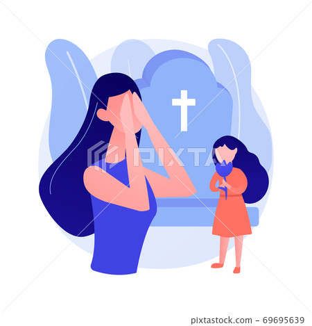 Widowed person abstract concept vector illustration. 69695639