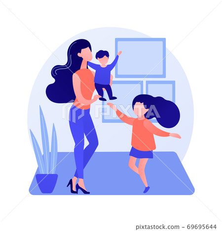 Single parent abstract concept vector illustration. 69695644