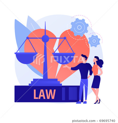 Divorce lawyer service abstract concept vector illustration. 69695740
