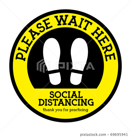 Sample Distance Signs Social distance Signs of landmarks to keep... - Stock Illustration ...