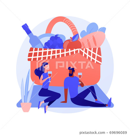 Indoor picnic abstract concept vector illustration. 69696089