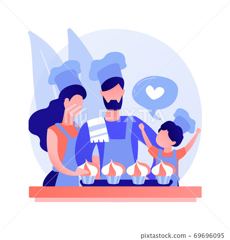 Bake together abstract concept vector illustration. 69696095